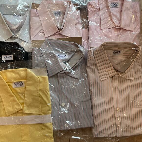 Set of 13 CEGO New York Custom Made Cotton Dress Shirts Monogram “REO” Size XL - Picture 7 of 12